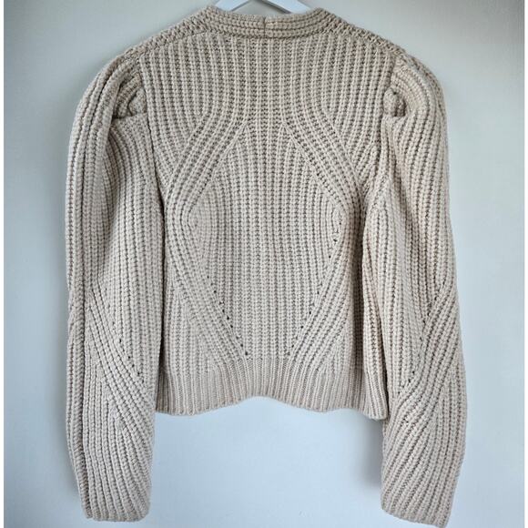 Ulla Johnson Alpaca Blend Chunky Knit Cardigan Sweater Women Sz Medium Cream EUC - Picture 5 of 16